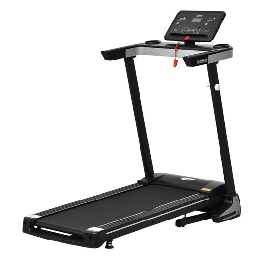 HOMCOM Folding Treadmill Blak Home Motorised Running Machine w/ LCD Display